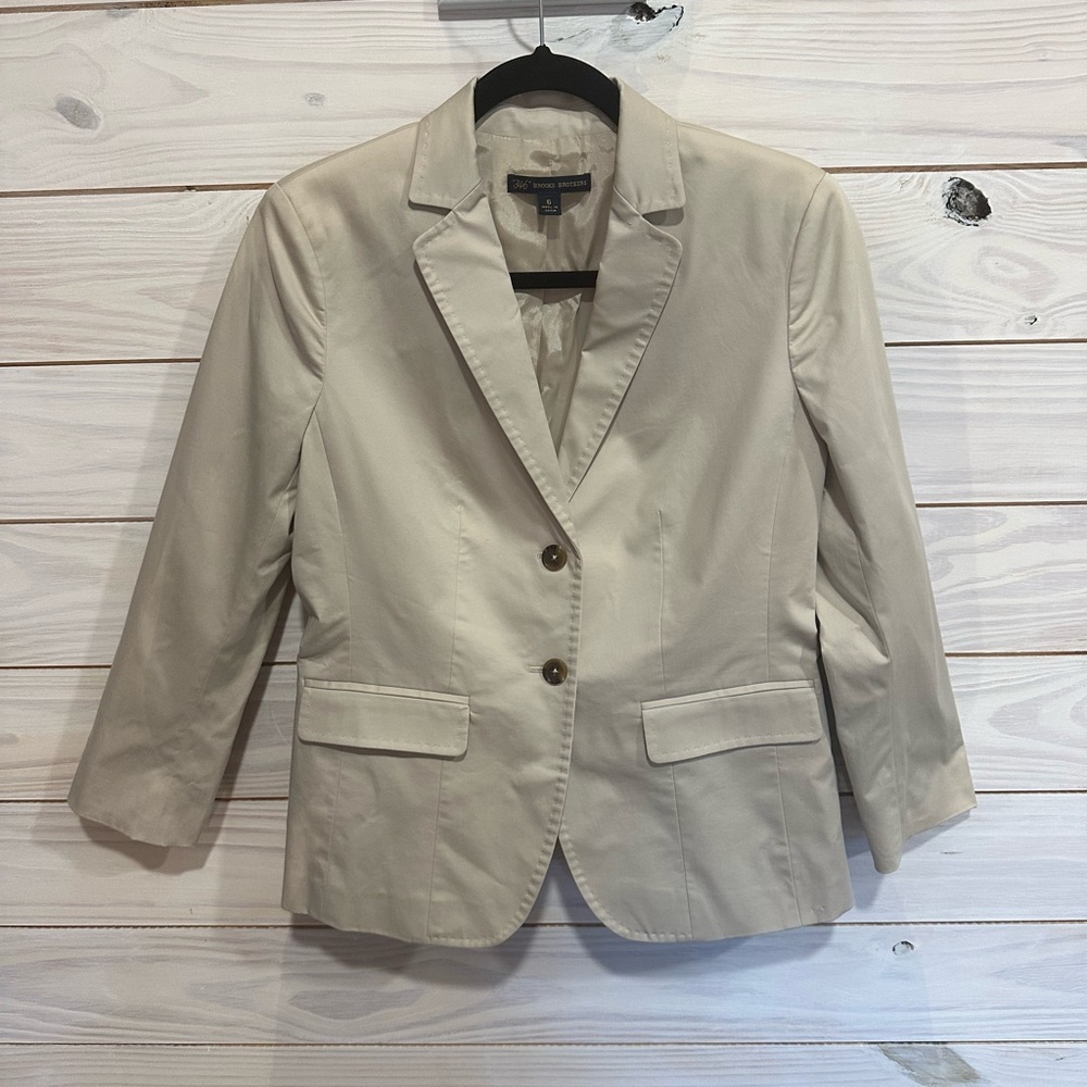 Brooks Brothers Tan Blazer Tailored Fit Lightweight